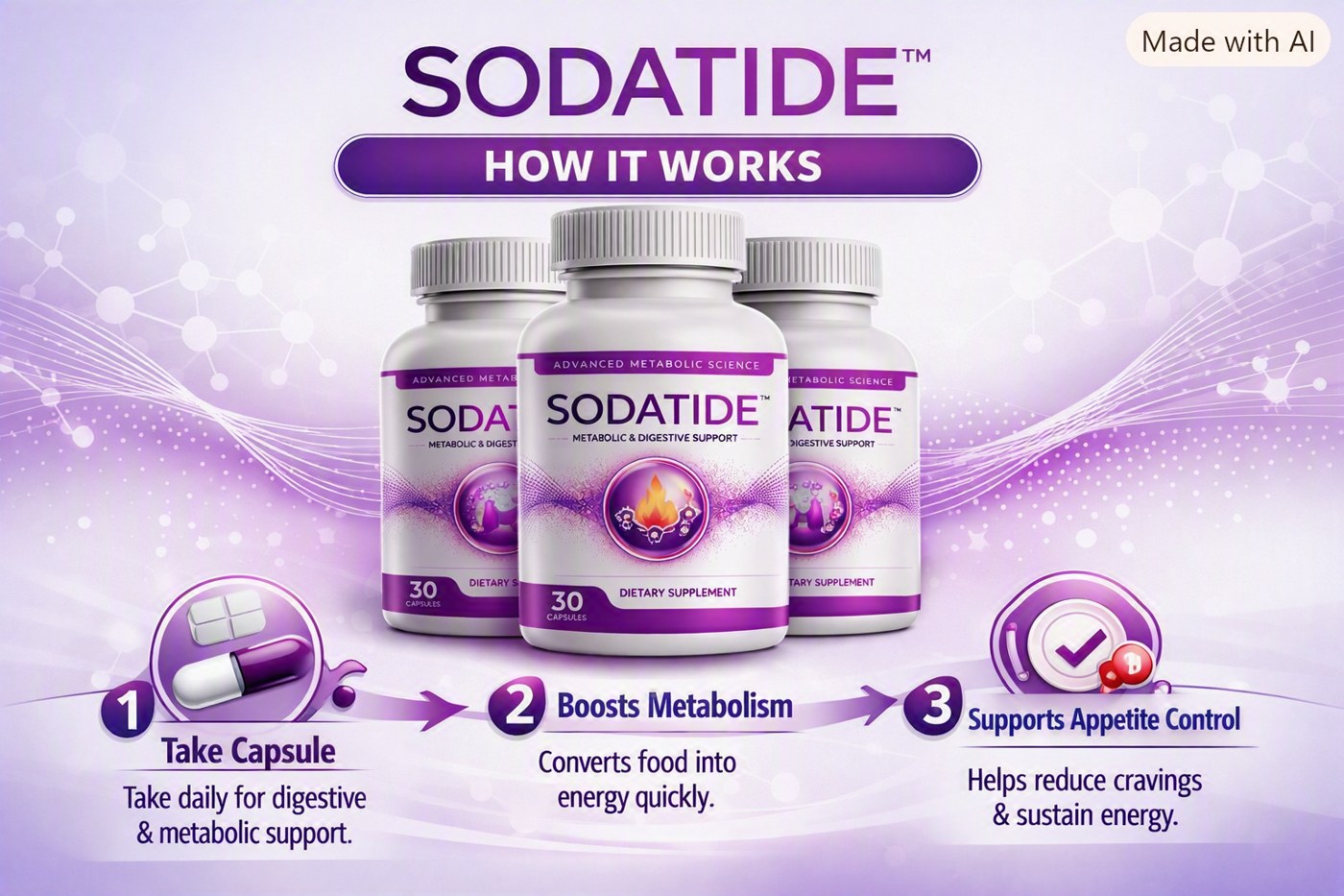 SodaTide how it works: take capsule, boosts metabolism, supports appetite control